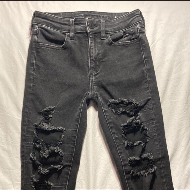 black ripped American eagle skinny jeans. original - Depop