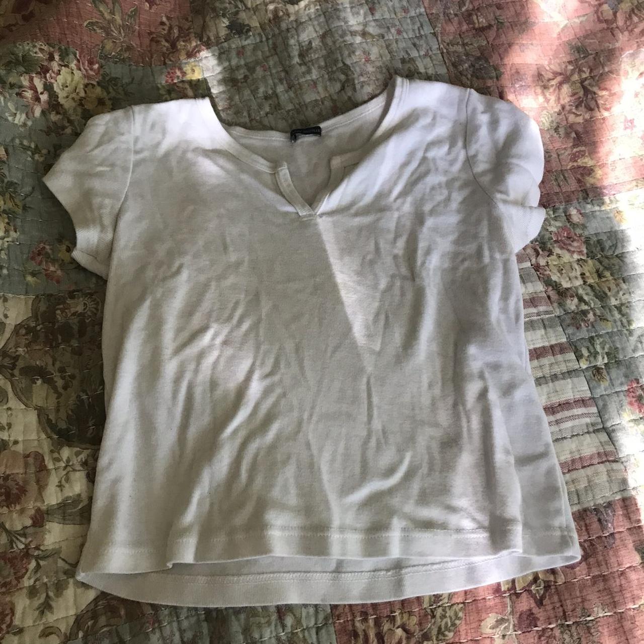 Brandy Melville Women's White T-shirt | Depop