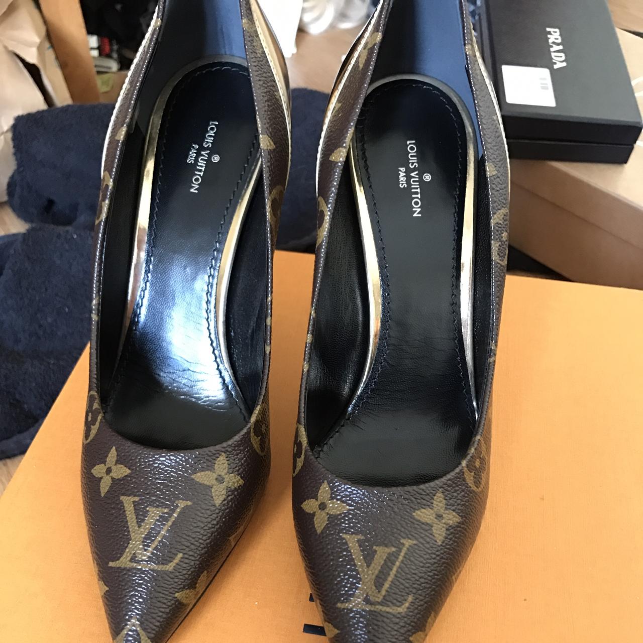 Vintage Louis Vuitton monogram platform heels. - Depop