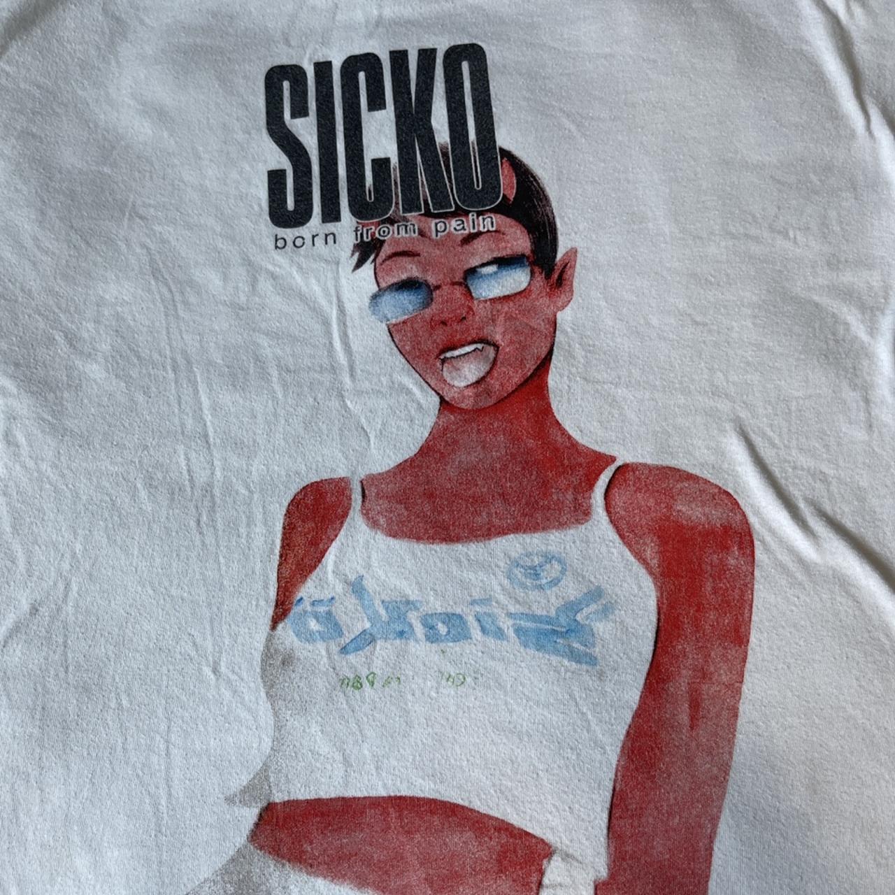 Sicko Born From Pain Rex Ringer T-Shirt -blue Size... - Depop