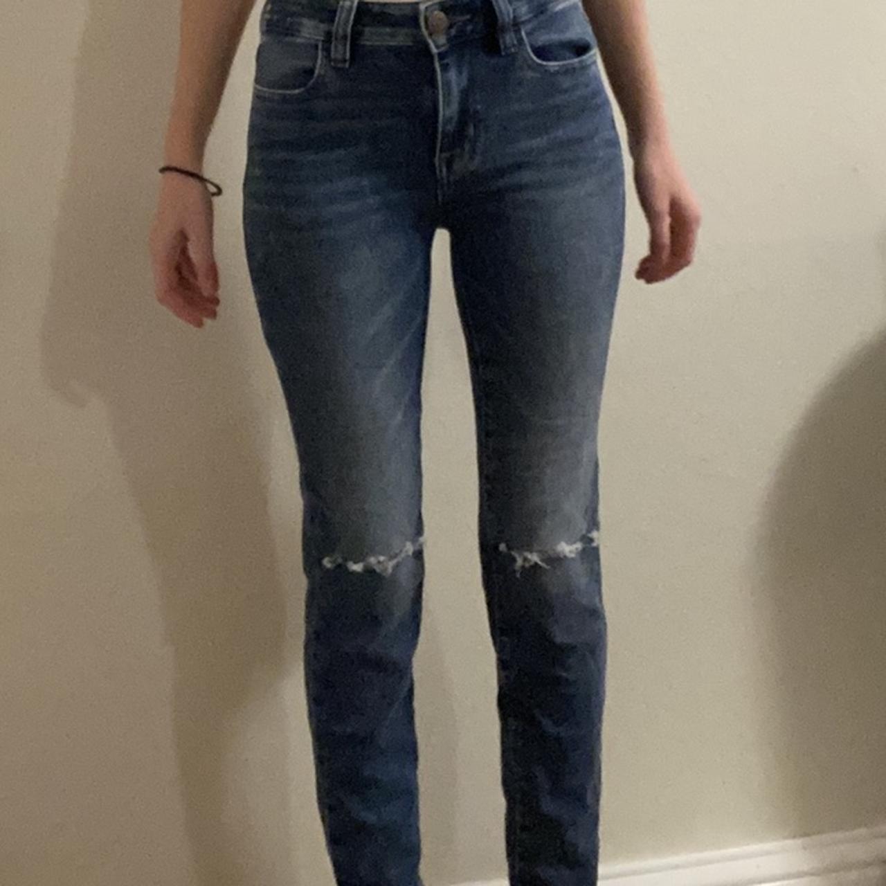 American Eagle High Rise Jeans. Ripped In The Knees... - Depop