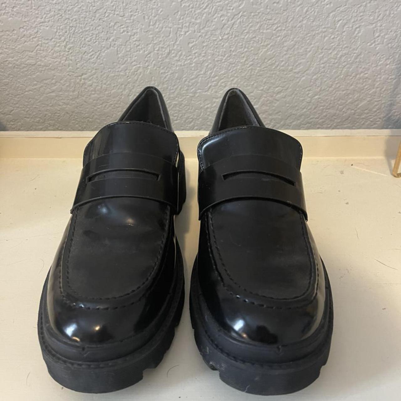 Black chunky loafers, great condition & worn once - Depop