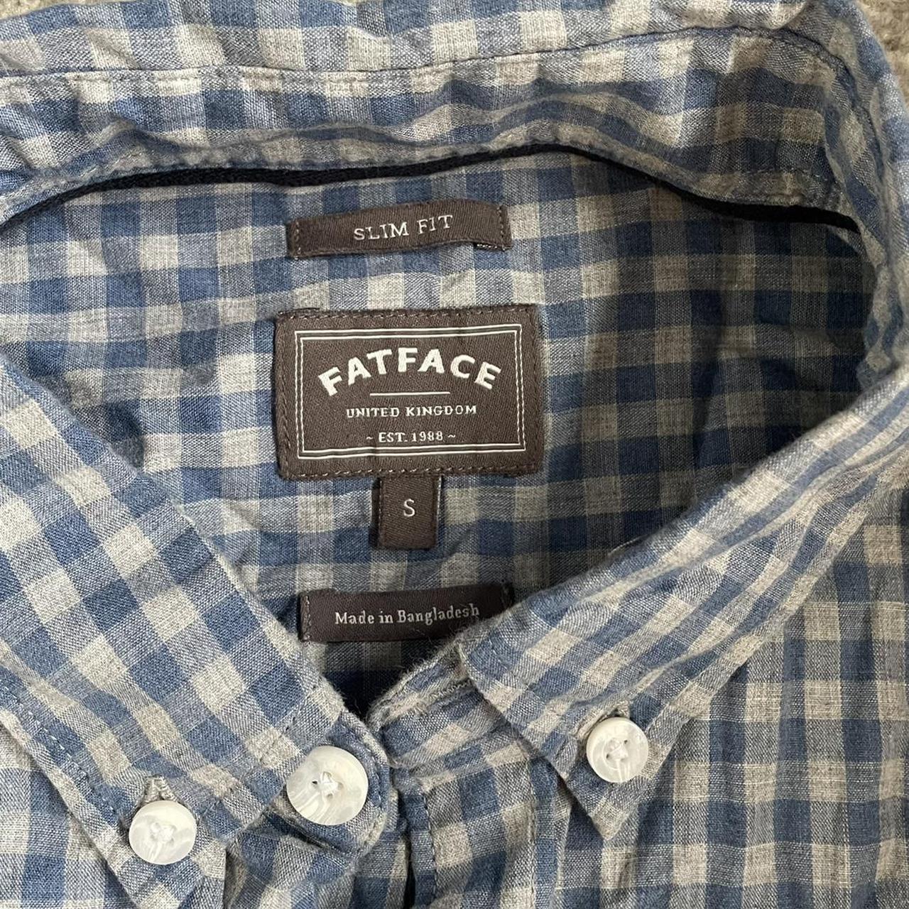 FatFace Men's Blue and Navy Shirt | Depop