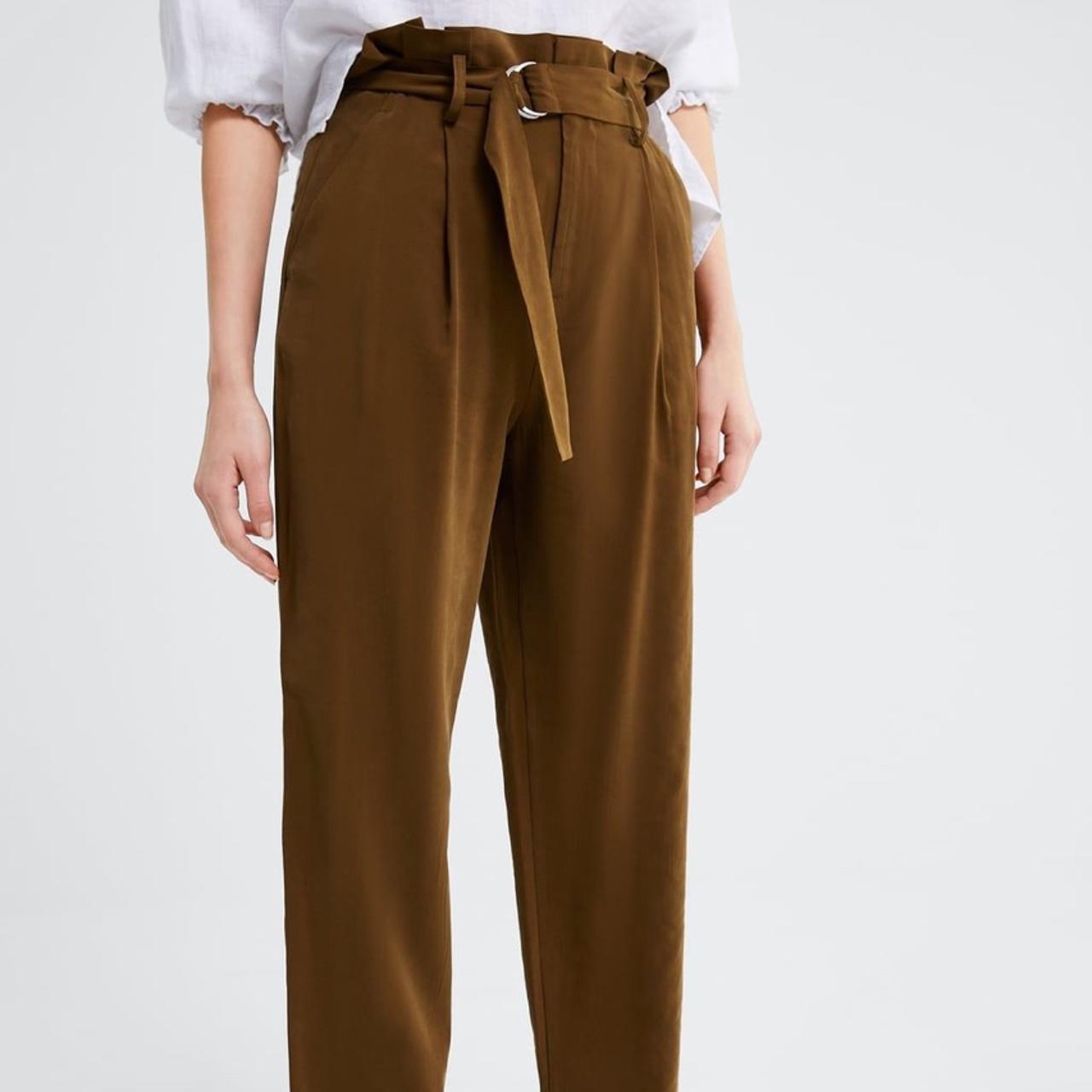 PAPERBAG TROUSERS WITH BELT  Light blue  ZARA India