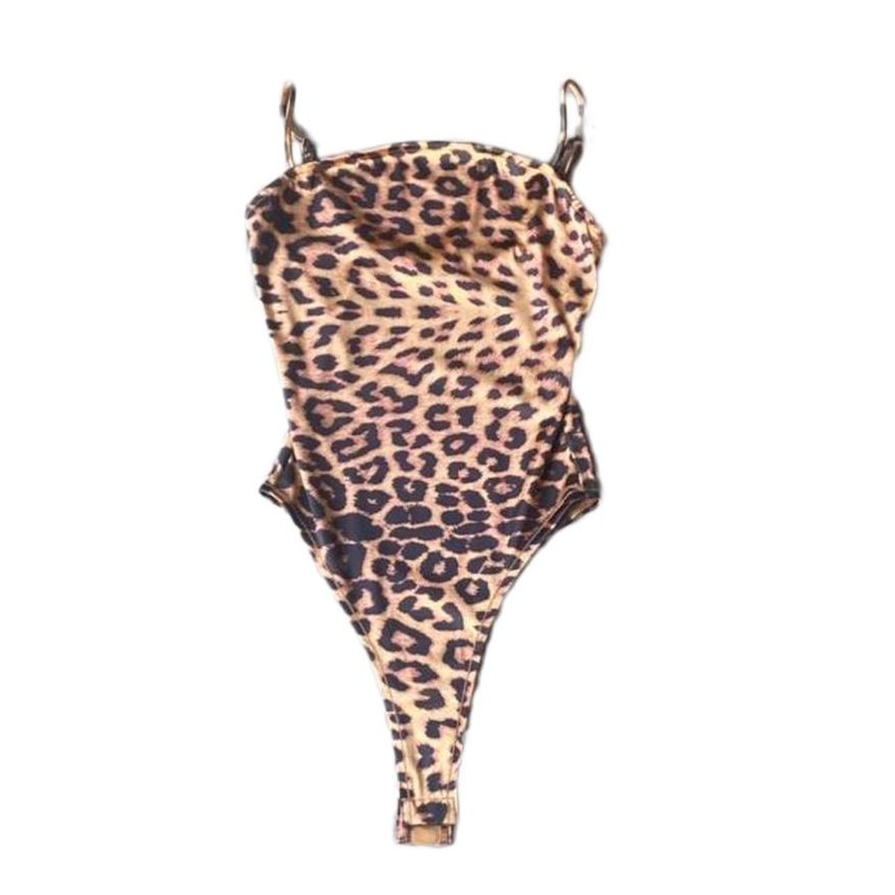 revolve super down satin cheetah print bodysuit... - Depop