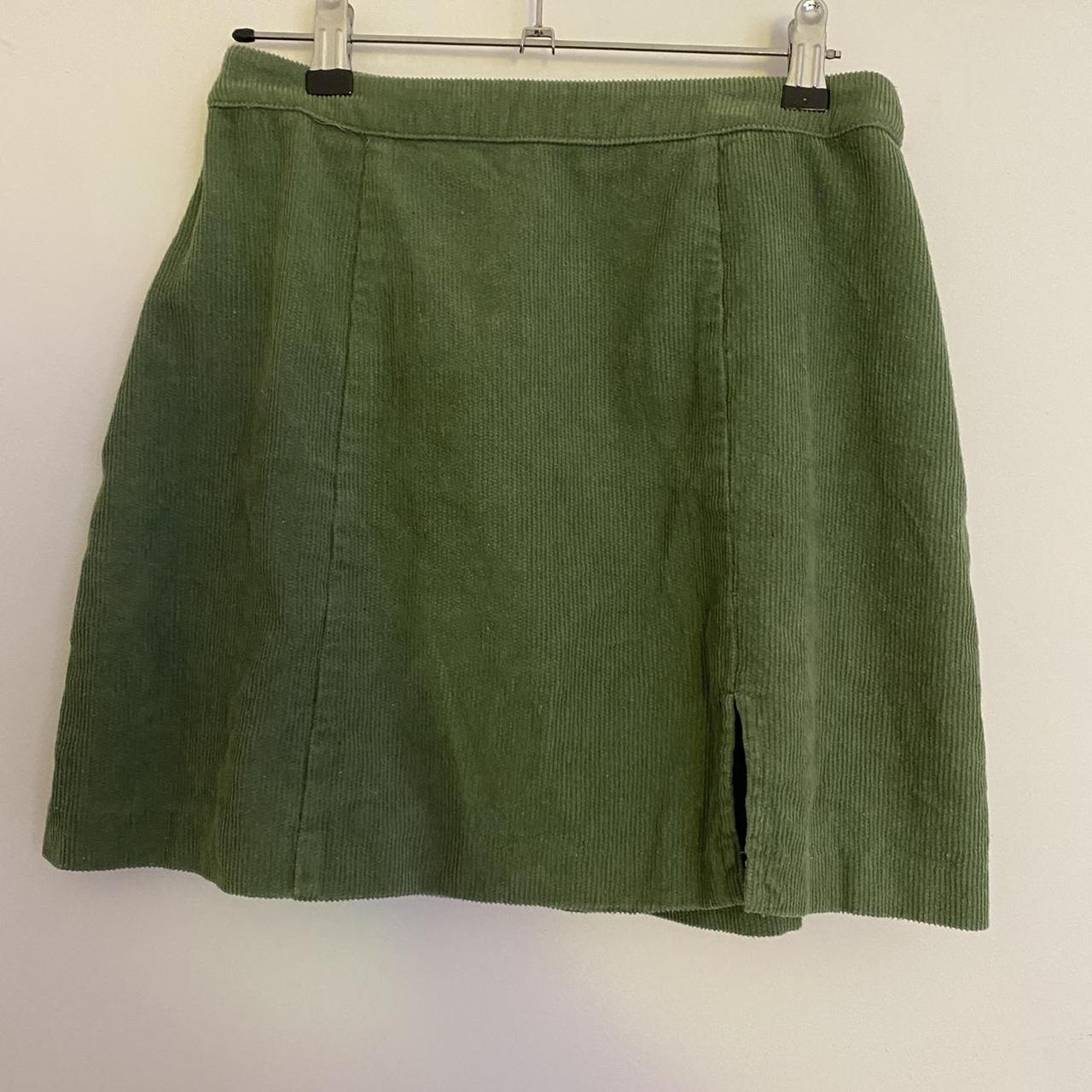 Beyond Her Green cord mini skirt Size: 10 but fits... - Depop