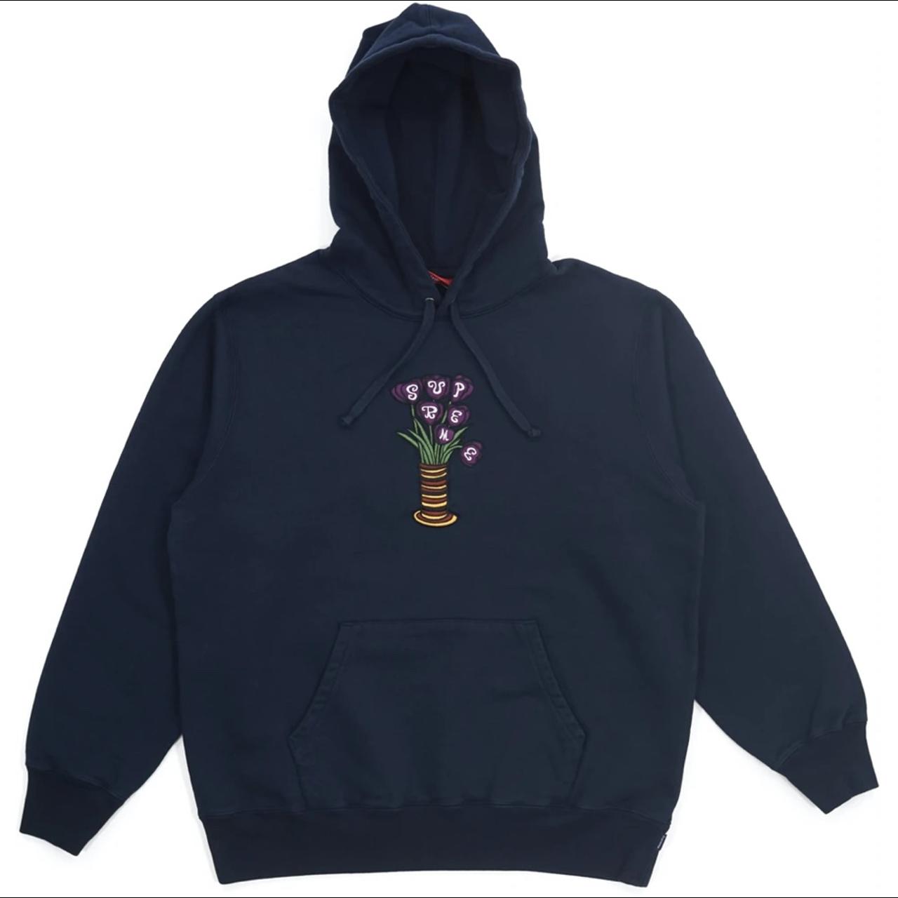 A nicer shade of navy than I expected for the hoodie : r/supremeclothing