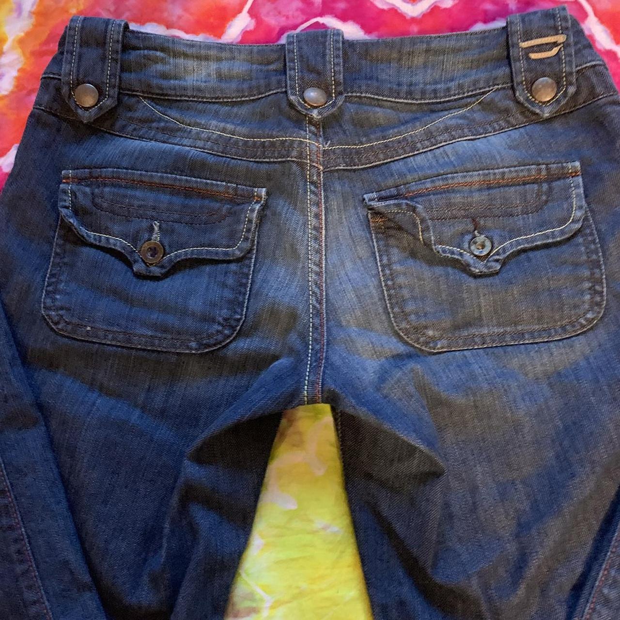 Vintage y2k low rise boot cut jeans dark wash... - Depop