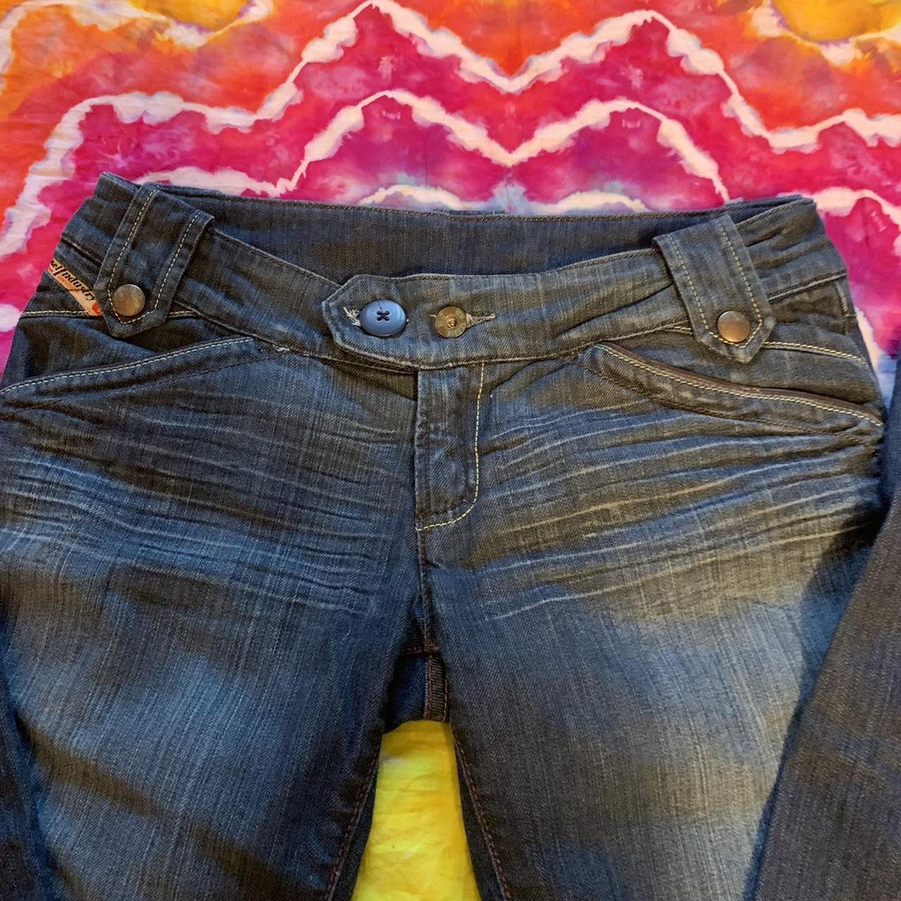 Vintage y2k low rise boot cut jeans dark wash... - Depop