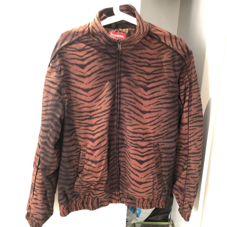 Supreme tiger stripe store track jacket brown