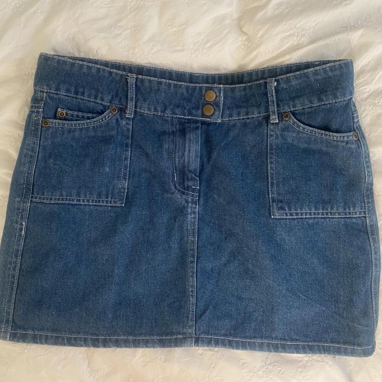 Denim mini skirt. Perfect condition. #denimskirt... - Depop