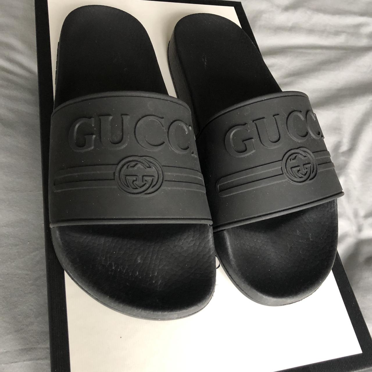 black gucci sliders