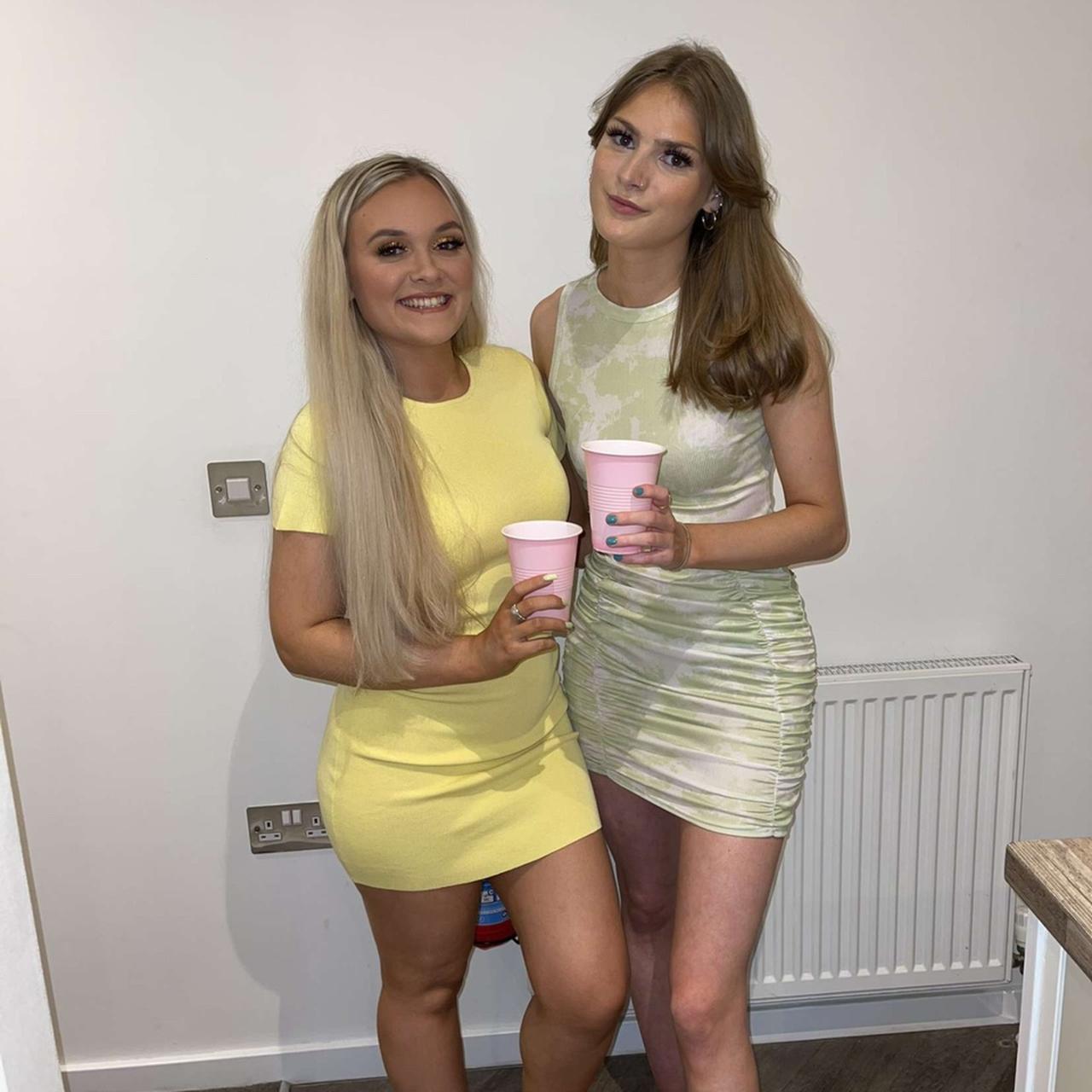 Zara pastel yellow bodycon dress Worn once for a few... Depop