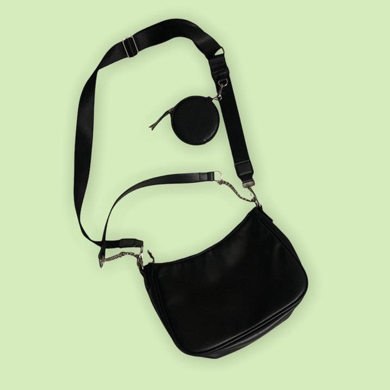 H&M Women's Black and Silver Bag Depop