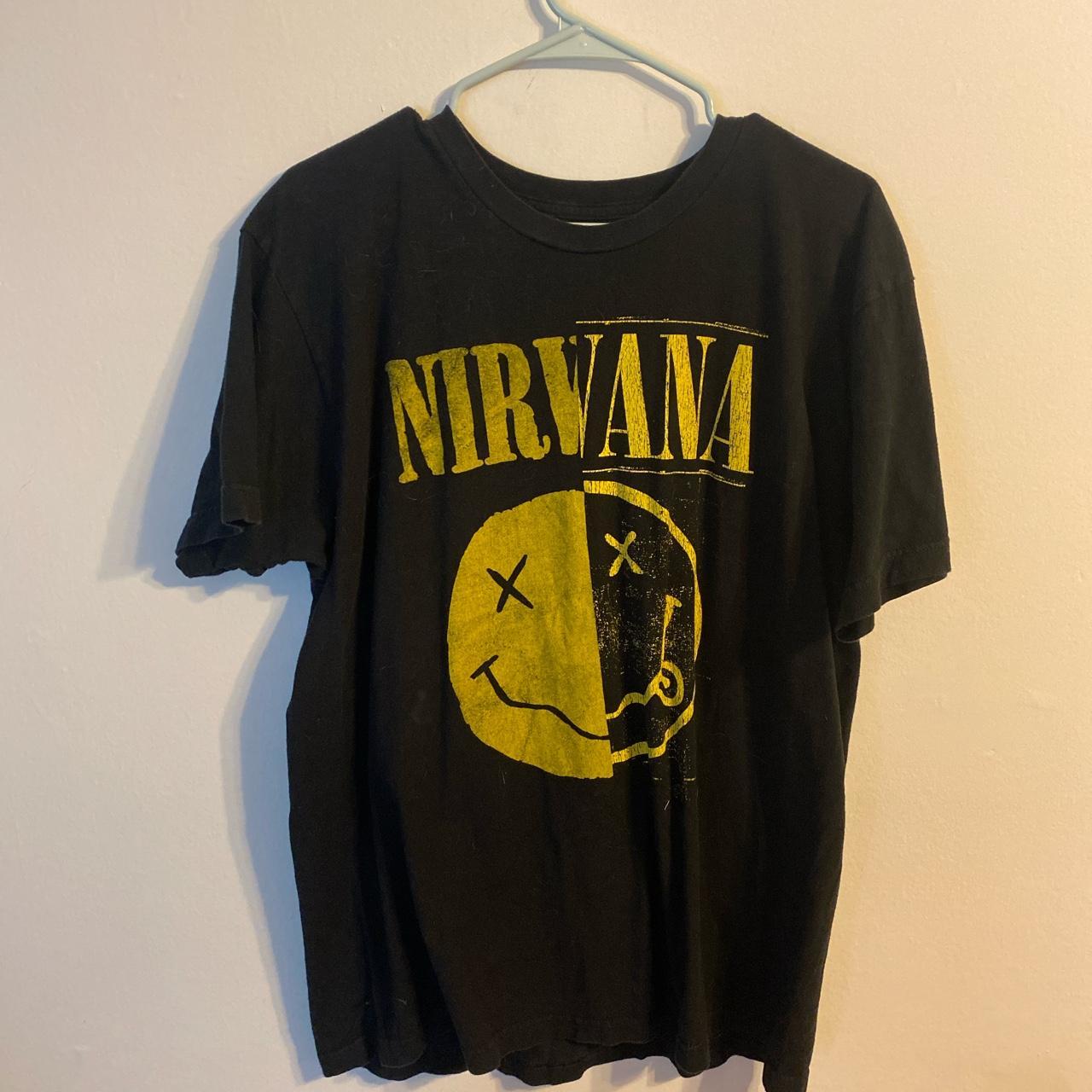 🌻 oversized nirvana split logo band tee 🌼 size: xl... - Depop