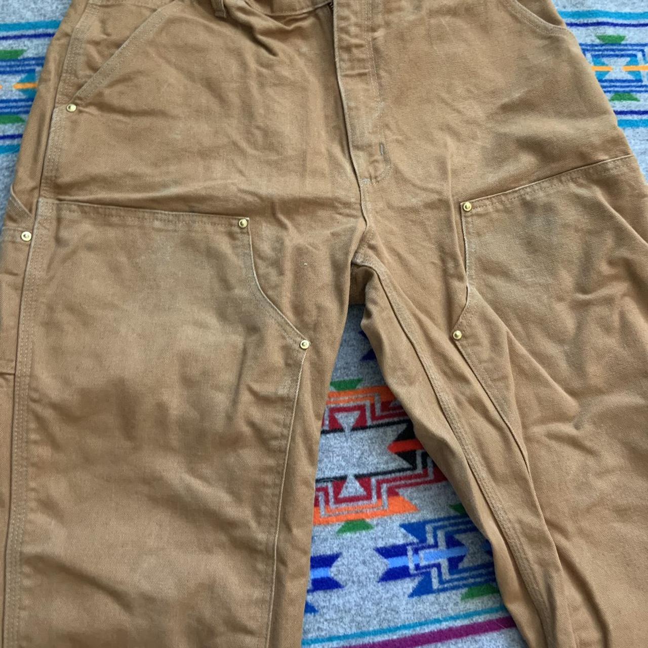 Tan CARHARTT made in USA double knee carpenter work... Depop