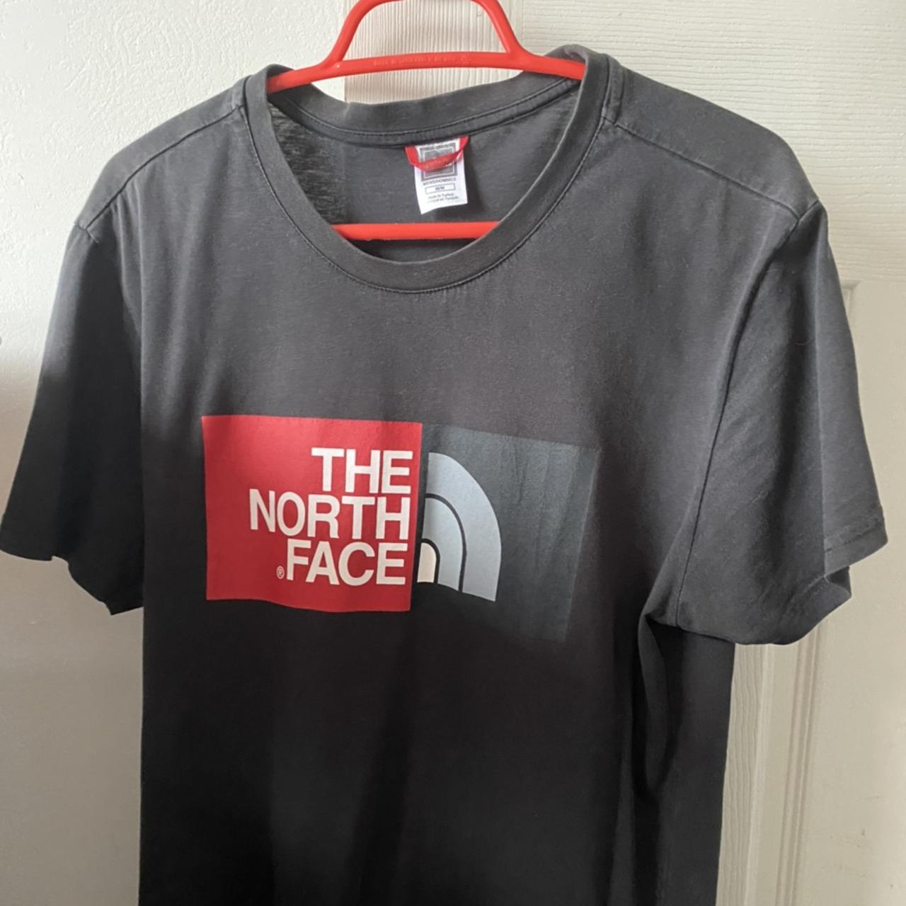 North face black box logo tshirt Been worn as shown... - Depop