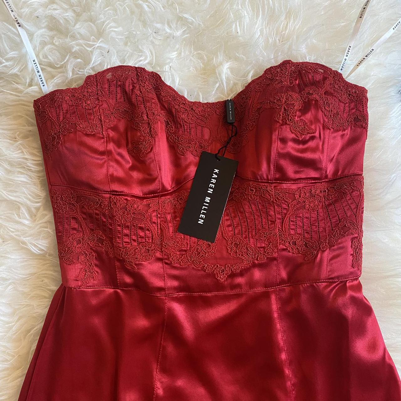 Karen millen red lace hot sale dress