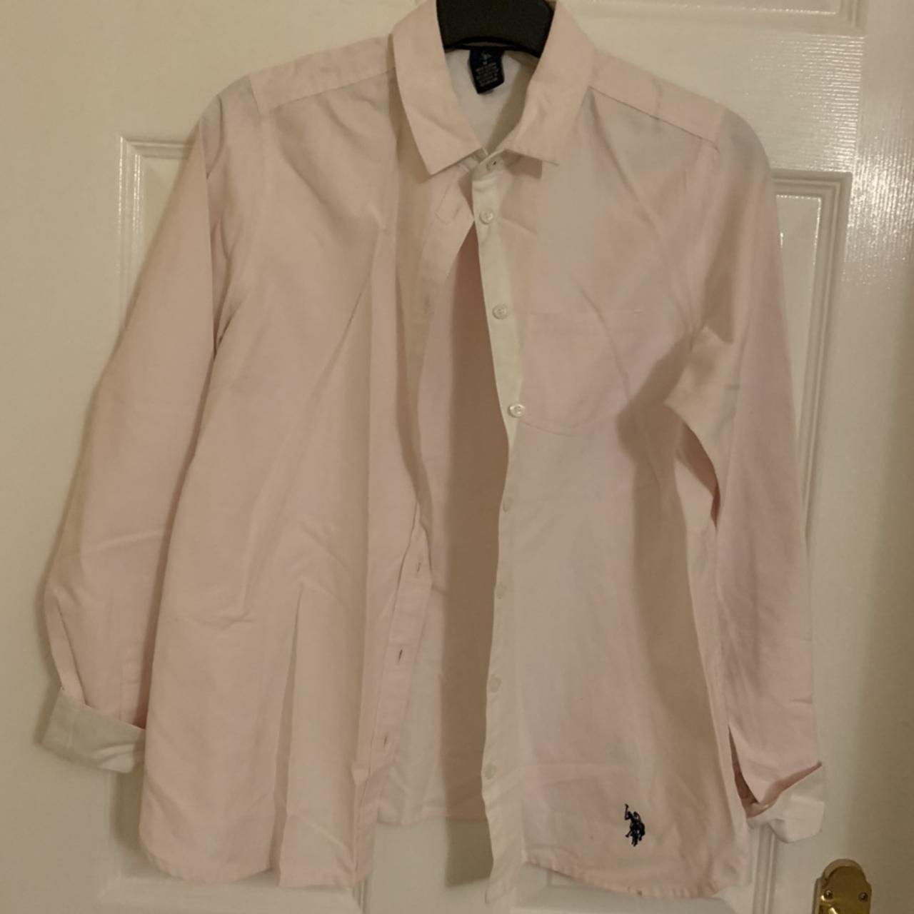 Ralph Louren long sleeve shirt, fitted, light pink - Depop