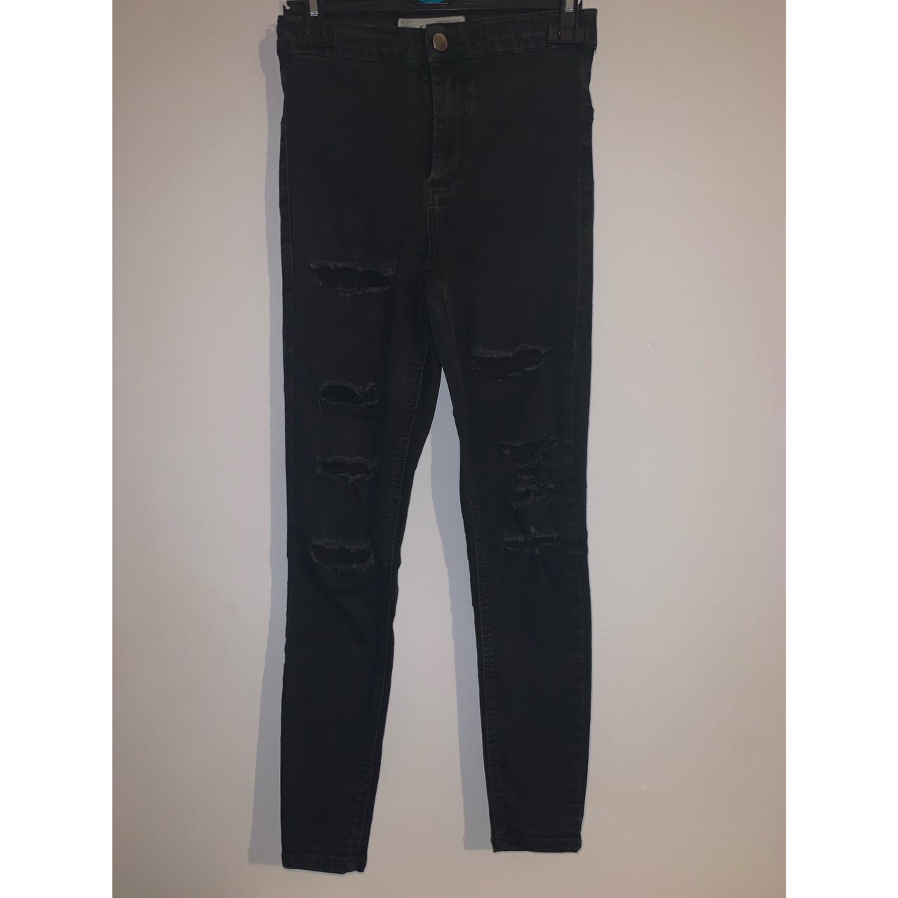 Topshop Petite Black Ripped Joni Jeans Topshop Topshop Petite