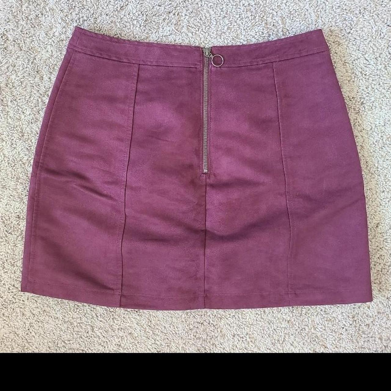 Faux suede outlet burgundy skirt