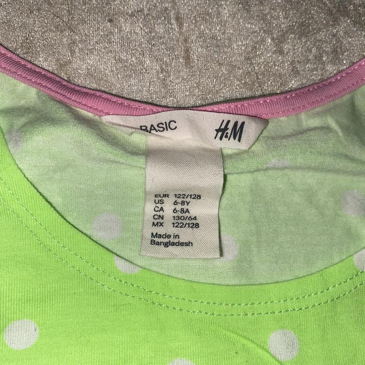 H&M girls green spotty vest age 68 never worn Depop