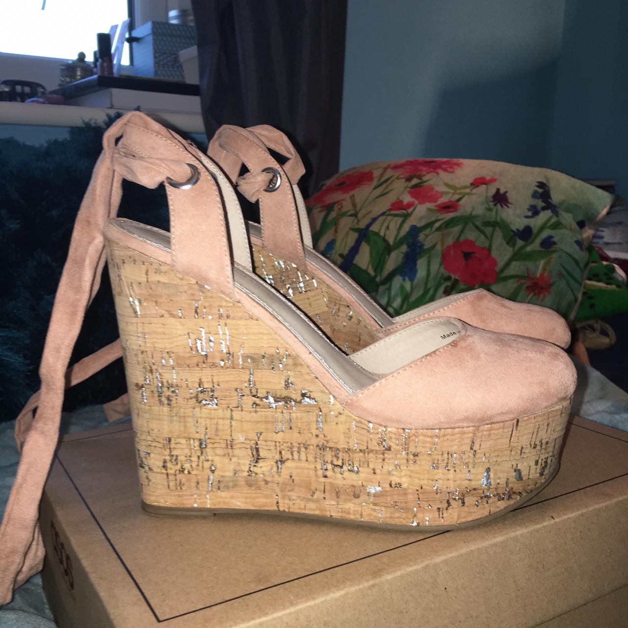 asos nude wedges