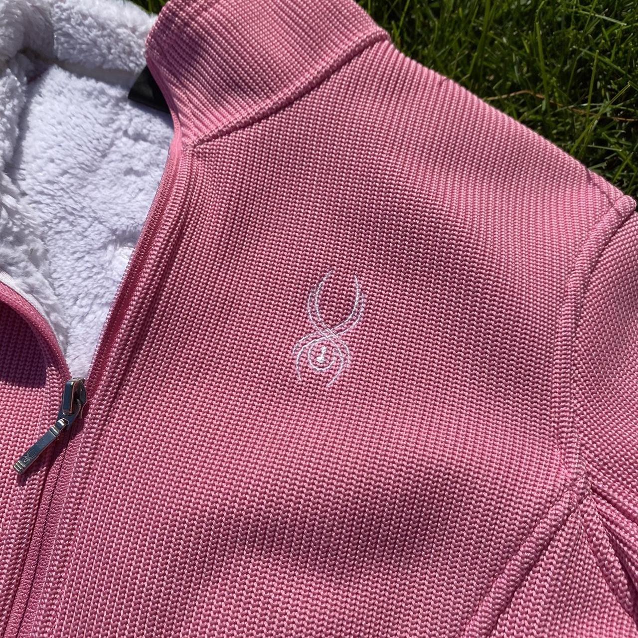 Spyder Women's White and Pink Jacket Depop