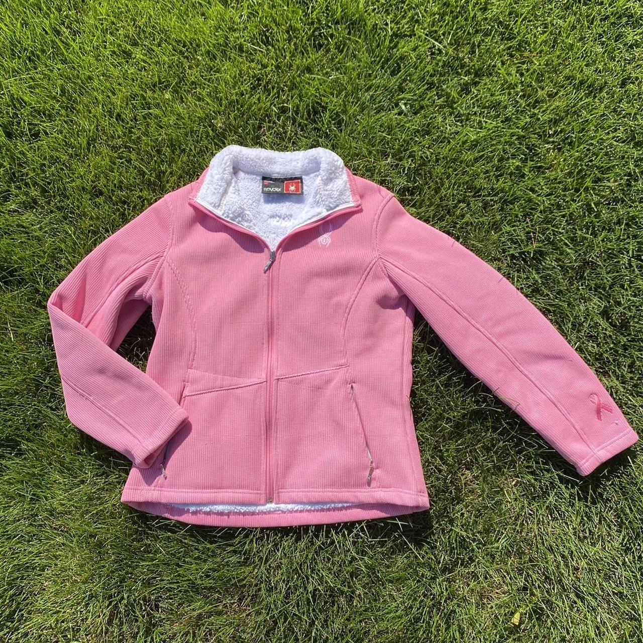 Spyder Women's White and Pink Jacket Depop