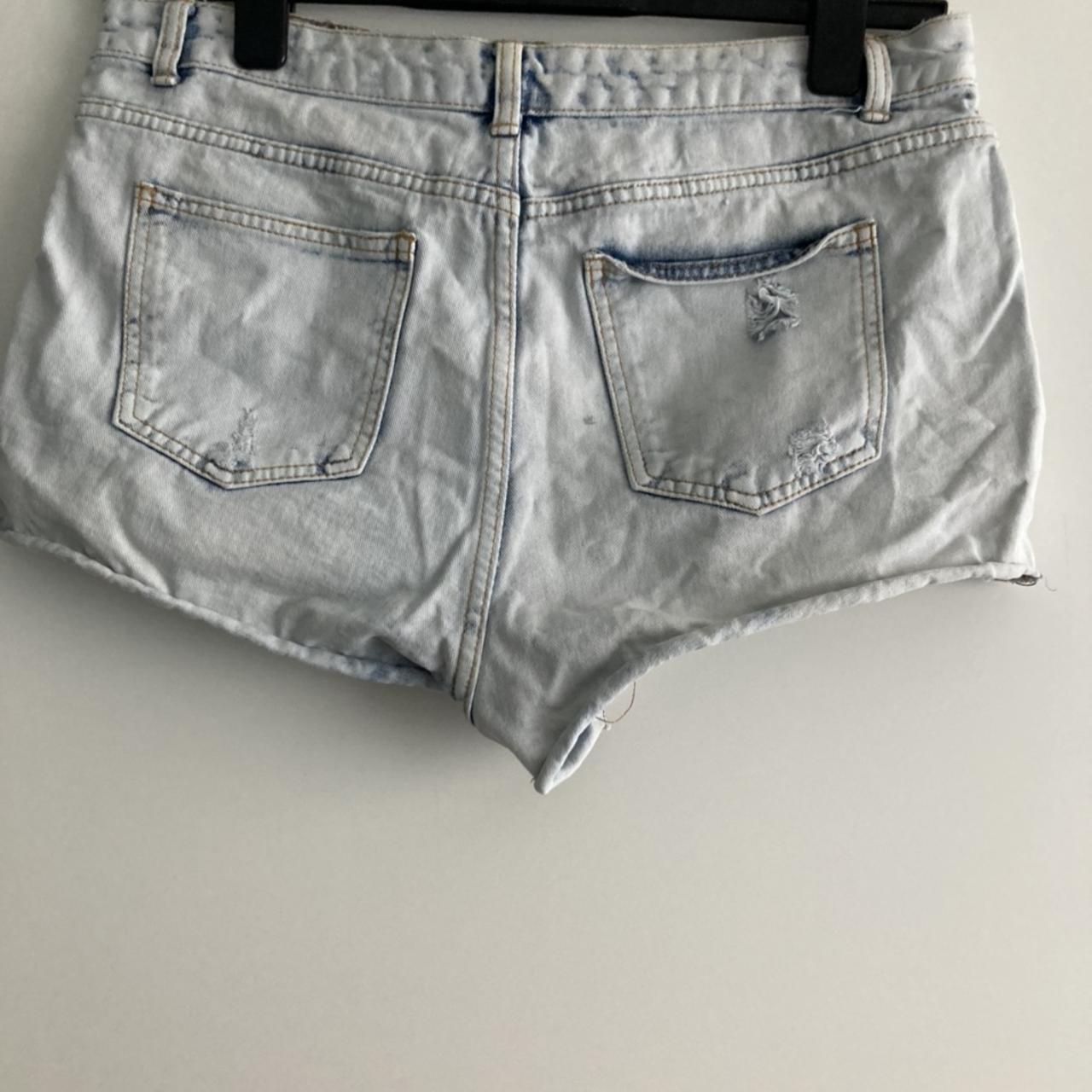 CRAZY SUPREME DOUBLE KNEE JORTS LIGHT WASH - Depop