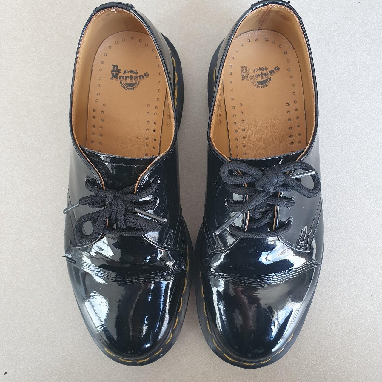 Dr martens patent black leather shoes. UK 4 / EU 37.... - Depop