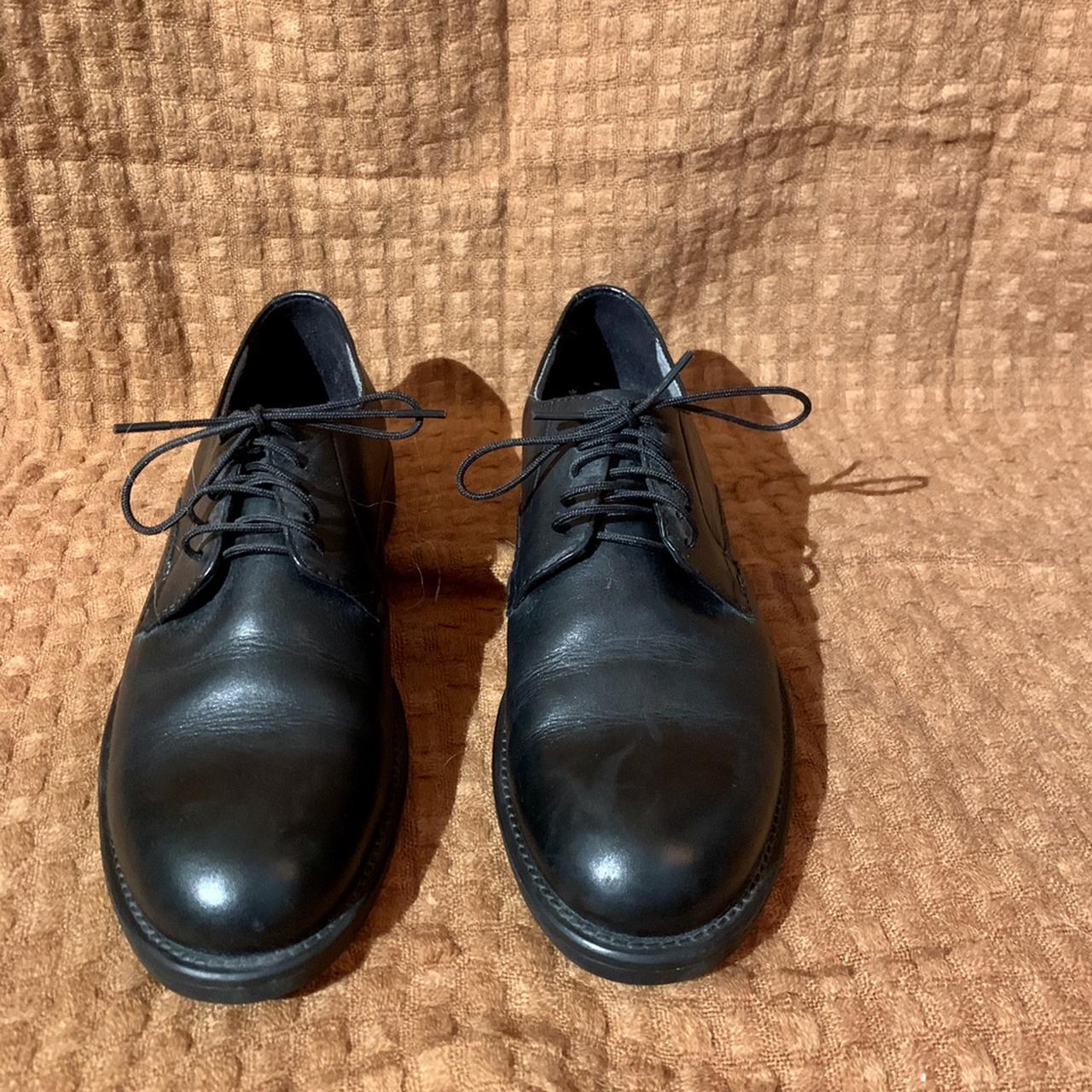 Black leather vagabond oxford dress shoes. Lightly... - Depop