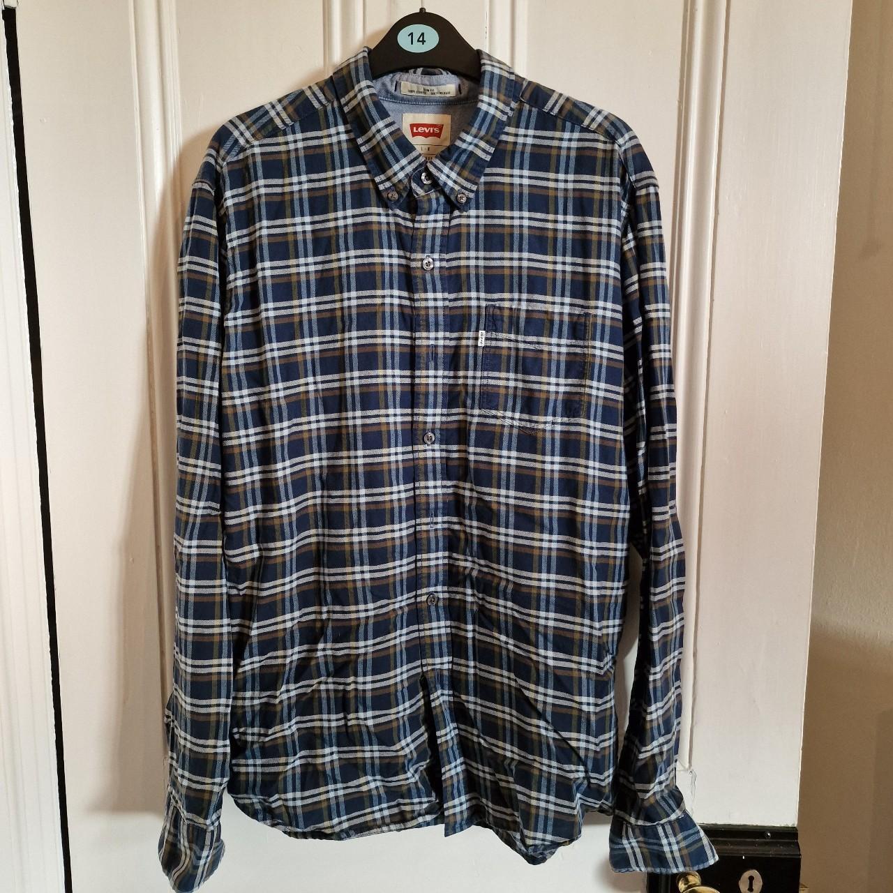 Levi's Men's Blue and Navy Shirt | Depop