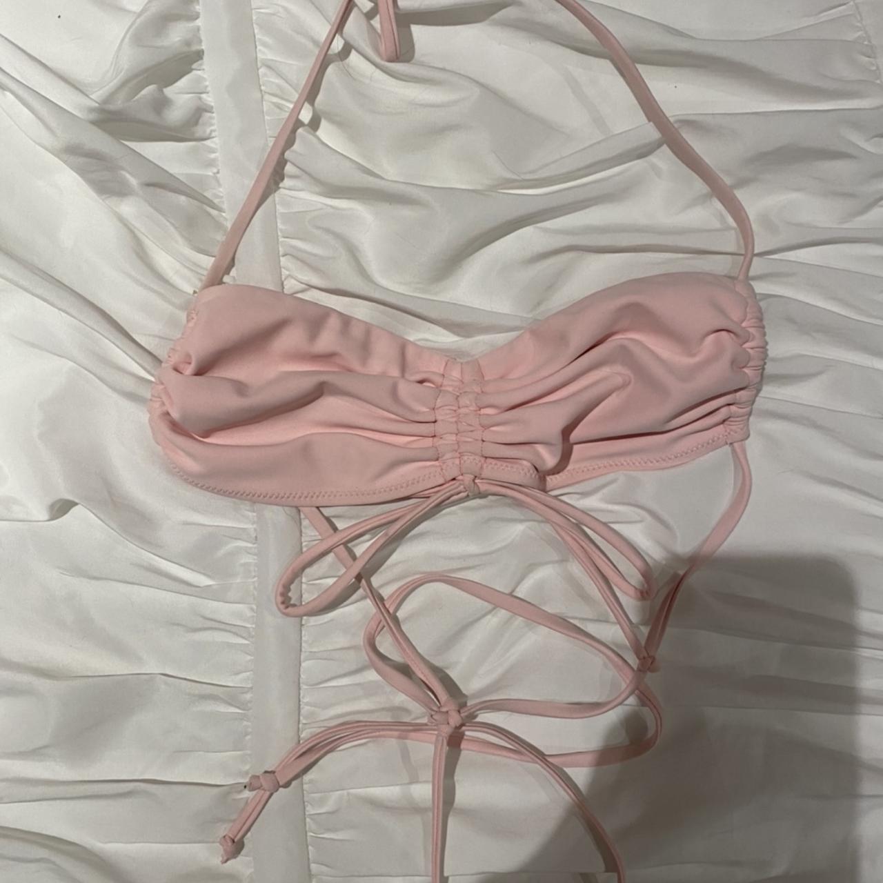 Lahana Swim Baby Pink Bikini Top Size Large Ties At Depop