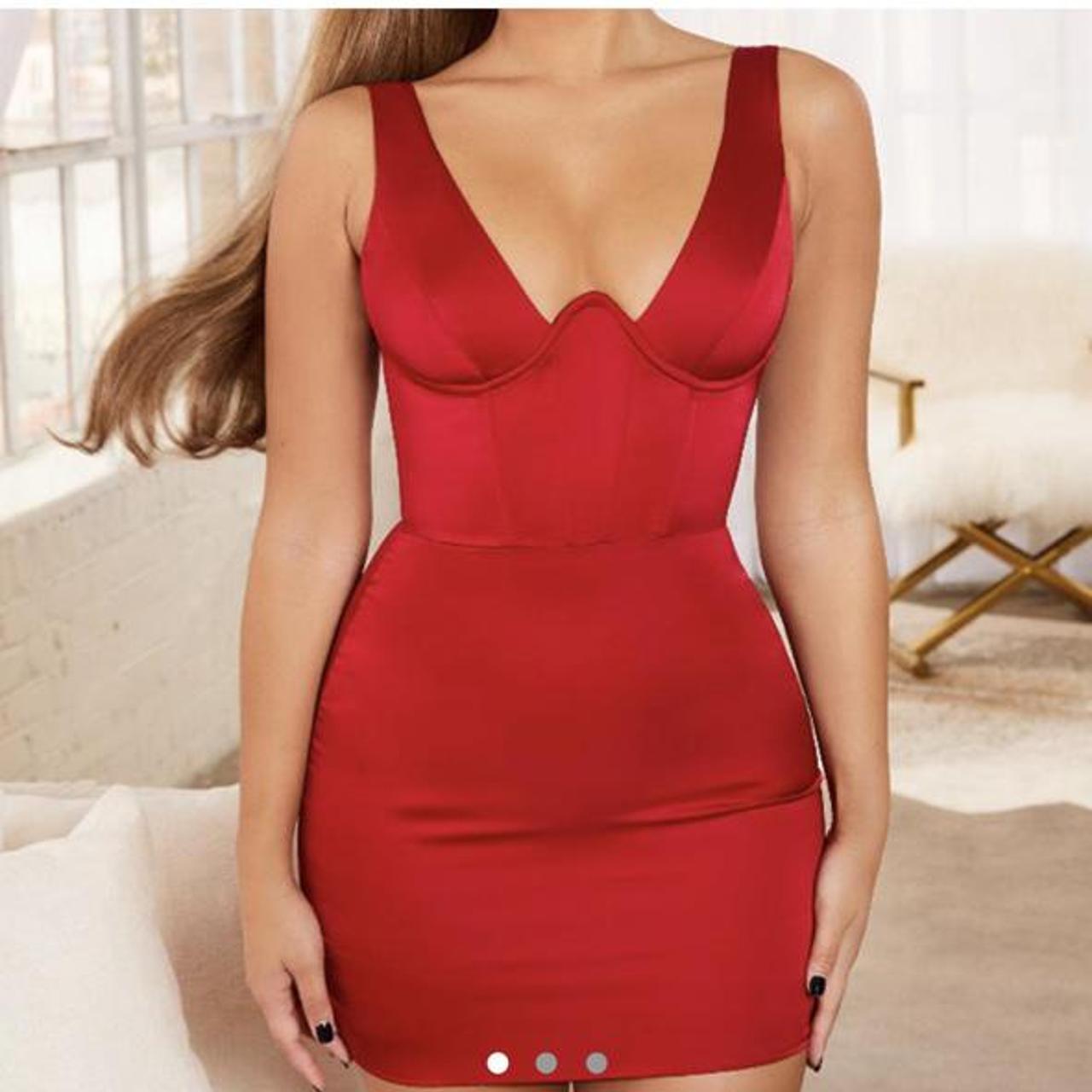 OH POLLY RED SATIN underwire dress Only ...