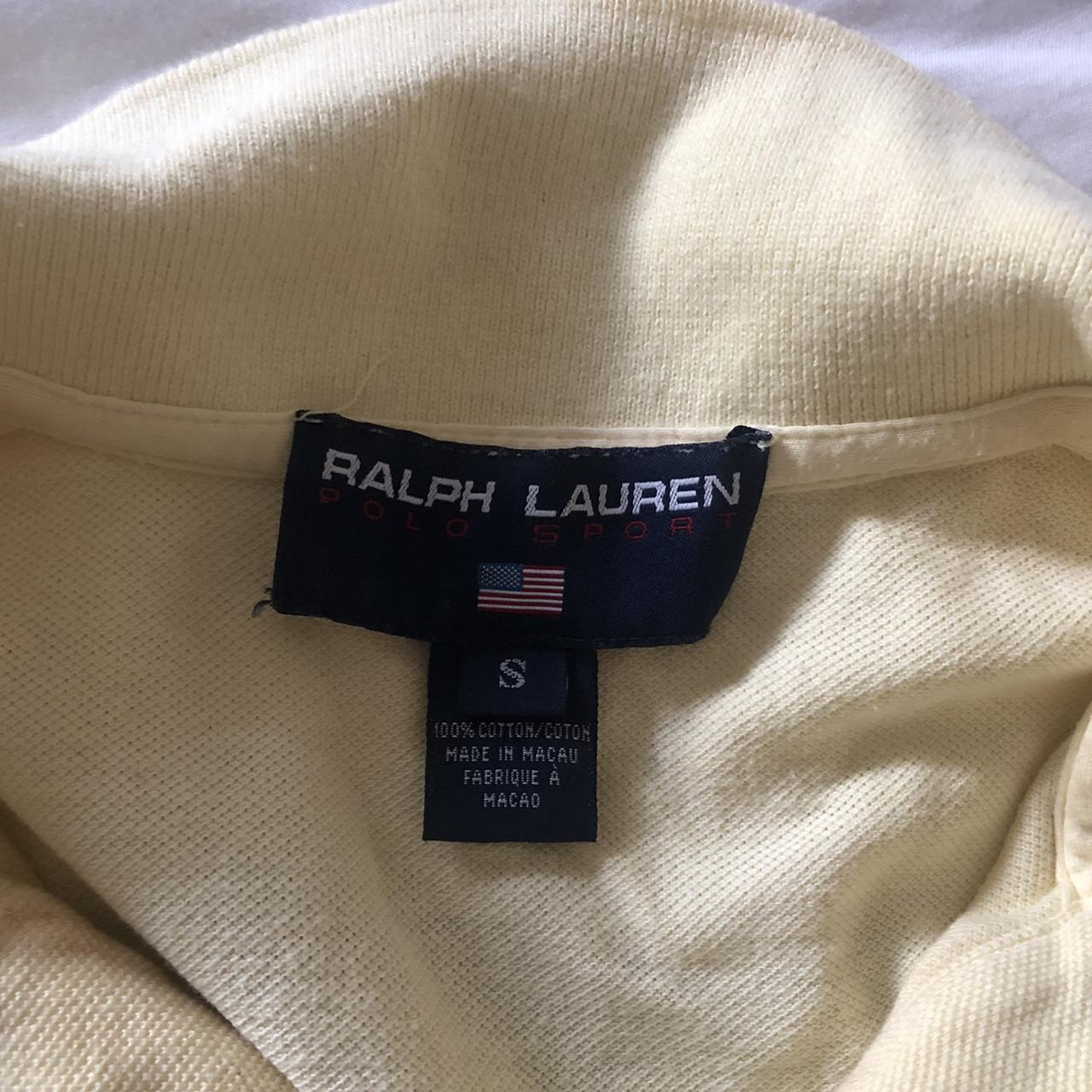 Ralph Lauren Men's Yellow and Cream Polo-shirts | Depop