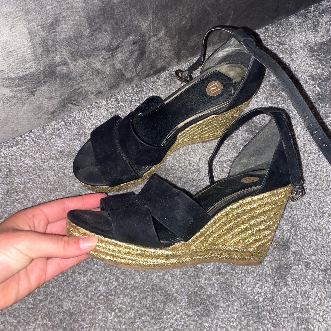 River island sales gold wedges