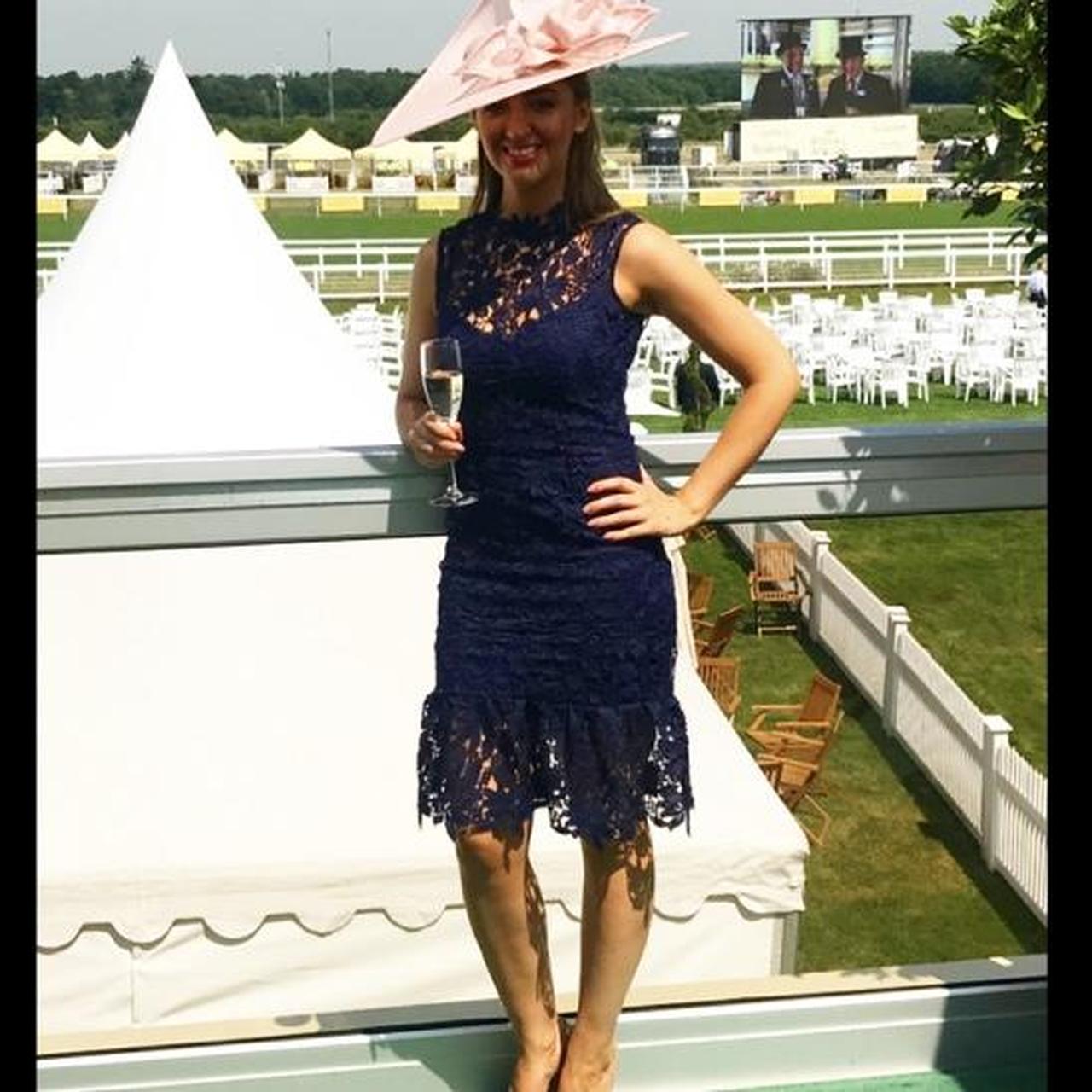 Paper Dolls Women's Blue and Navy Dress Depop