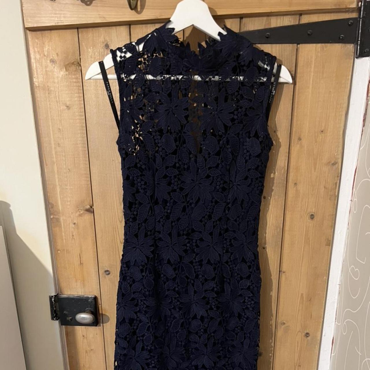 Paper Dolls Women's Blue and Navy Dress Depop