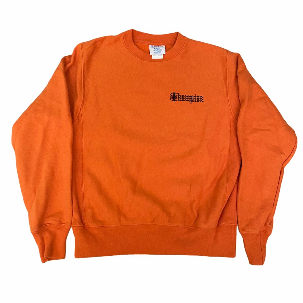 Champion Men's Orange Sweatshirt | Depop