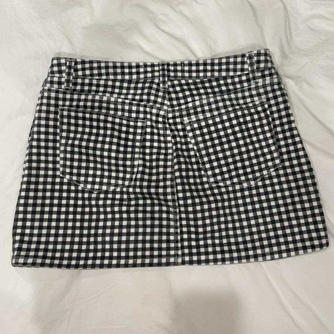 Gingham denim skirt by reformation - size 8. This... - Depop