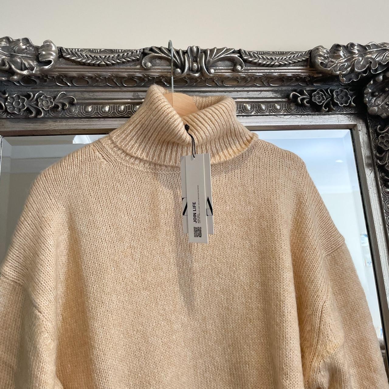 Zara cream knitted sweater size Large Perfect for... Depop