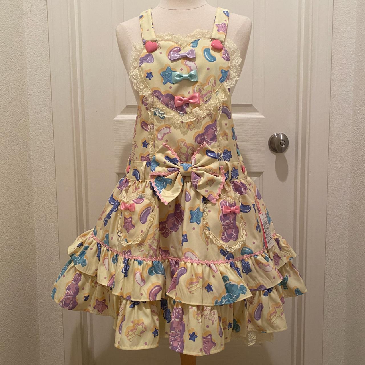 Angelic Pretty - Jelly Candy Toys Salopette - yellow... - Depop