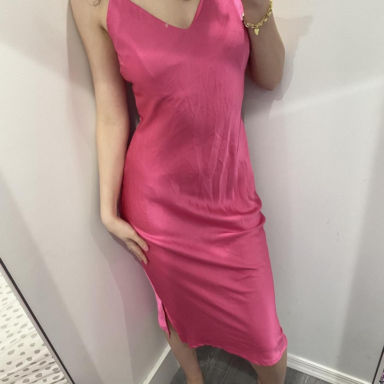 Product Image 2 - hot pink satin slip dress.