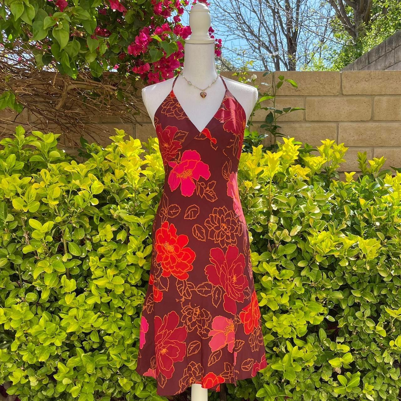 hibiscus floral halter dress