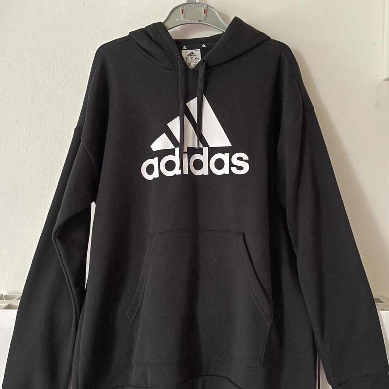 Adidas Women's Black Hoodie | Depop