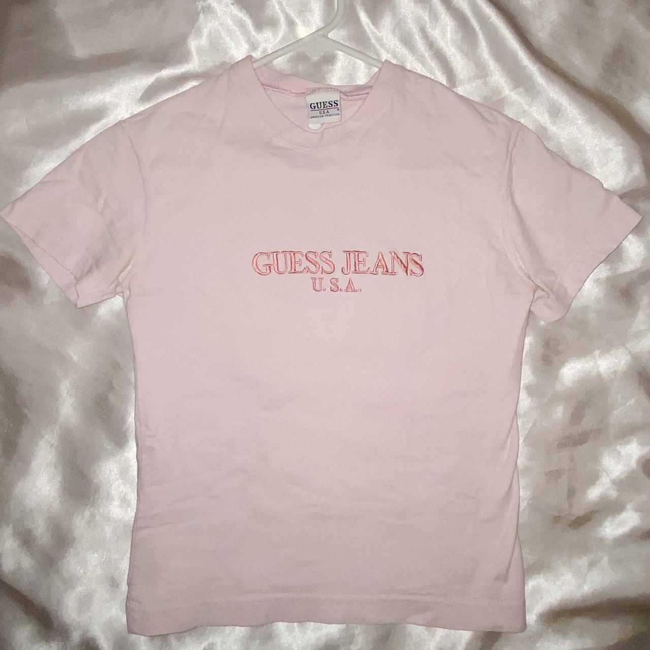 Guess Women's Pink T-shirt | Depop