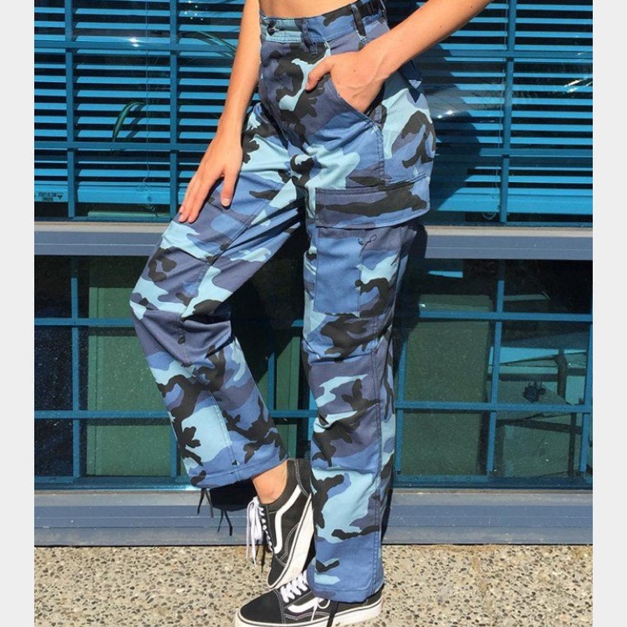 Unisex rothco blue camouflage cargo Depop