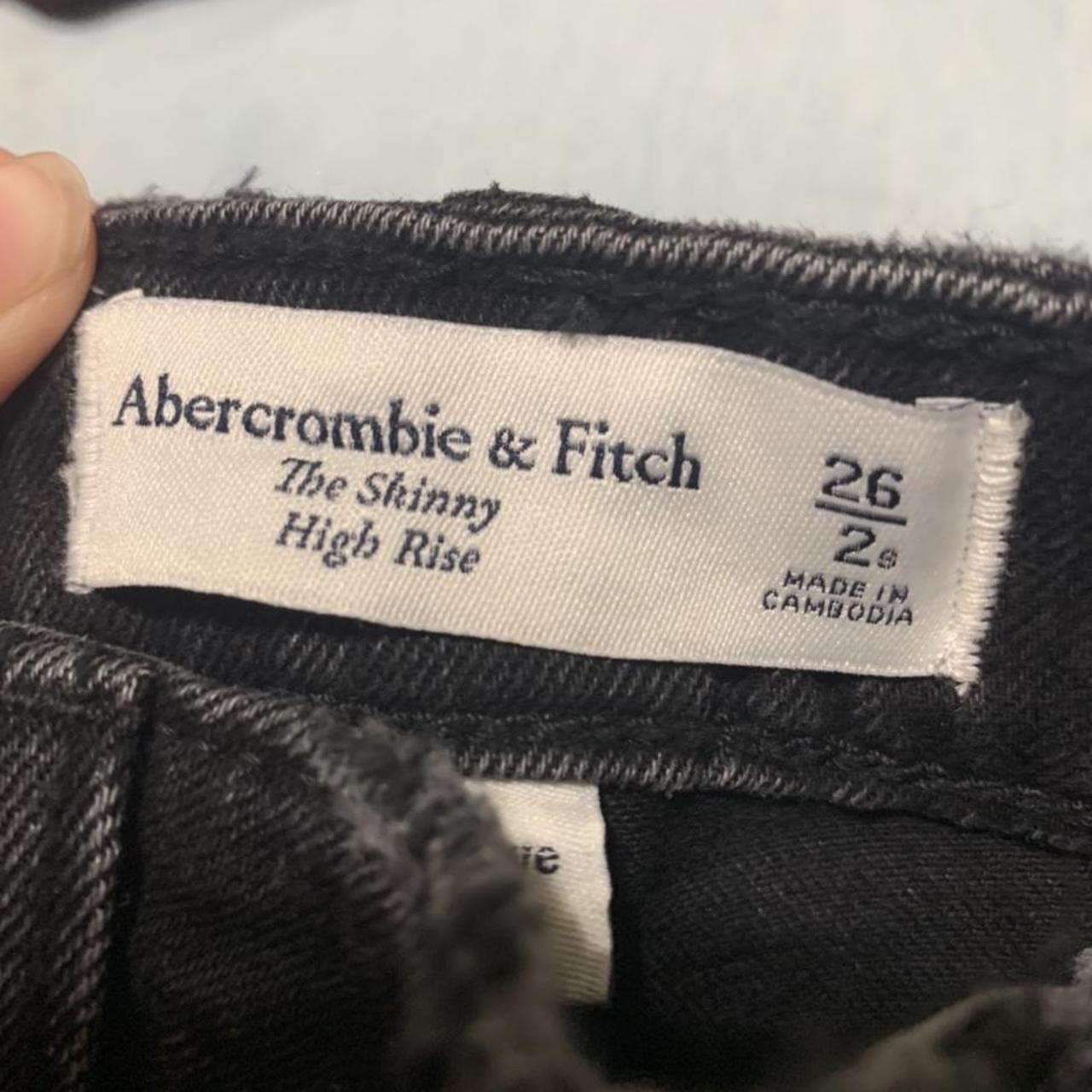 Abercrombie and Fitch Ripped Black Skinny Jeans New... - Depop
