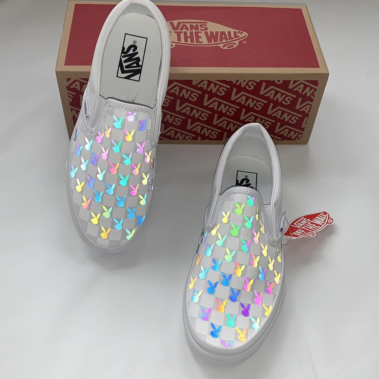 Custom reflective vans Reflective once under... - Depop